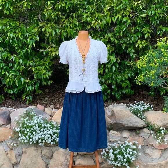 The Great. shirred waist woven pattern skirt - Picture 11 of 11